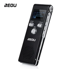 

REOU Voice Recorder Audio Digital Voice With MP3 Player Non-Stop 100hr Sound Digital Recorder HD Noise Reduction Dictaphone