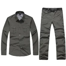 Для мужчин спорта на открытом воздухе быстро сохнет съемный Брюки для девочек+ рубашка Extra Light Охота восхождение Брюки Для Девочек Быстрый Скорость сухой спортивный костюм