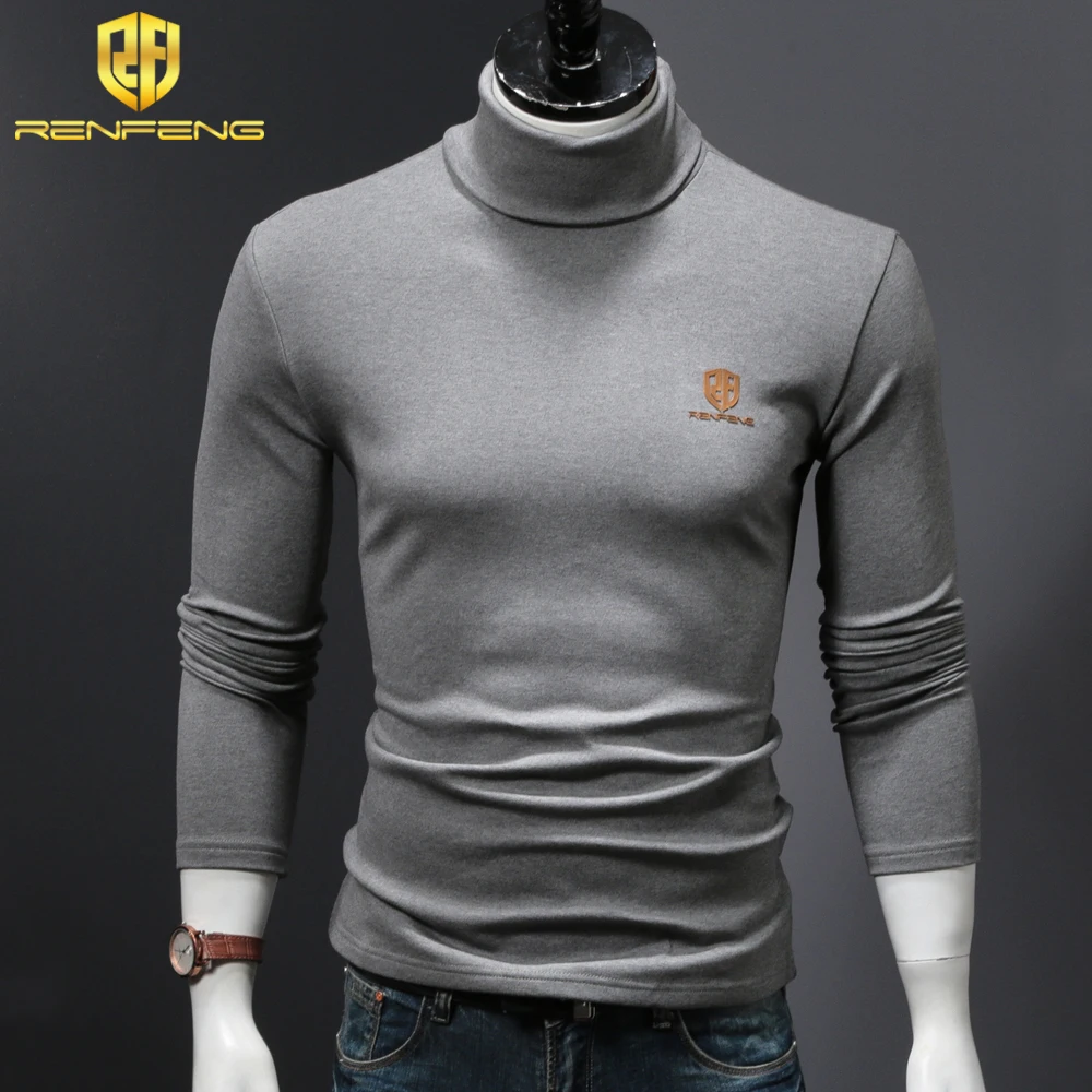 men's shirts underwear winter men's 95% cotton undershirts long sleeve thermo shirt plus velvet foldable turtleneck wram clothes (11)