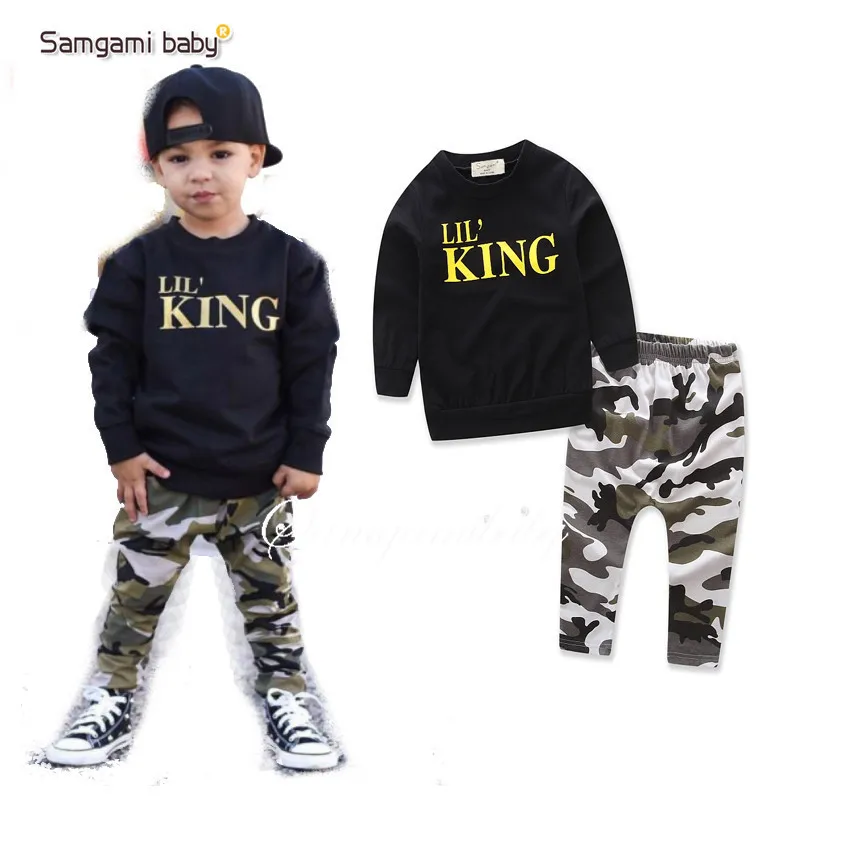 Autumn Fashion Boys Clothes 2017 Autumn Baby Boys Letters T font b Shirt b font Camouflage