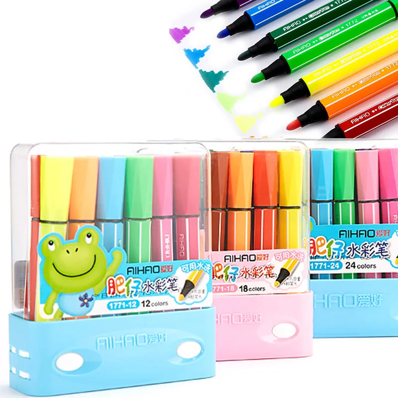 

12/18/24/36 Colors Watercolor Pen Water Chalk Pens Marker Pen For Kids Painting Anime Manga Drawing Cute Stationery Art Supplies
