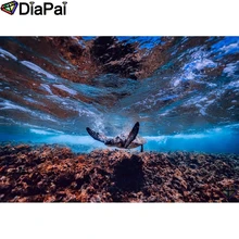 DIAPAI Алмазная картина "Животные морская черепаха" Вышивка крестом на заказ фото алмаз, вышивка квадратными круглыми настенный Декор для дома A25358