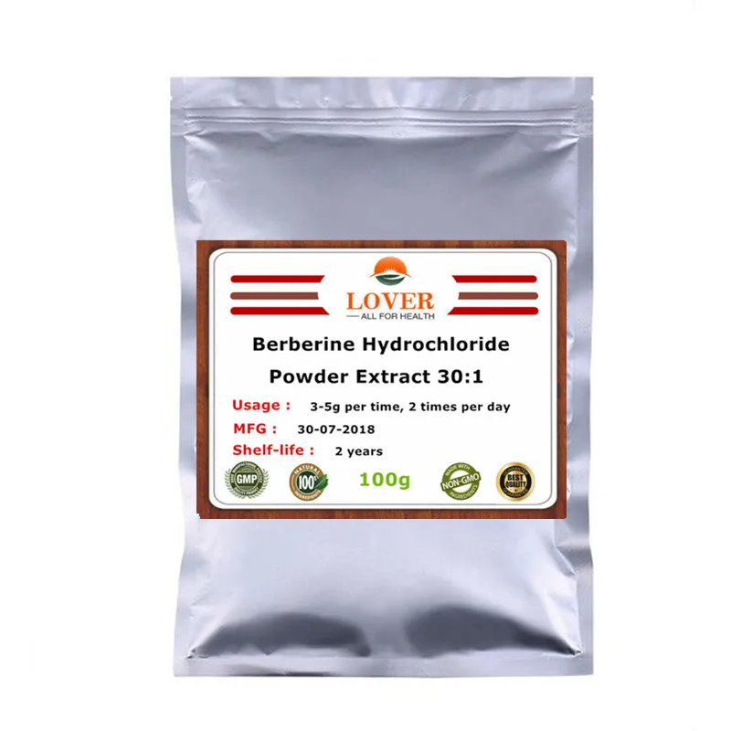 

100-1000g Pure Berberine Hydrochloride Powder Extract 30:1,berberine Extract for Effects of disease resistant microorganism