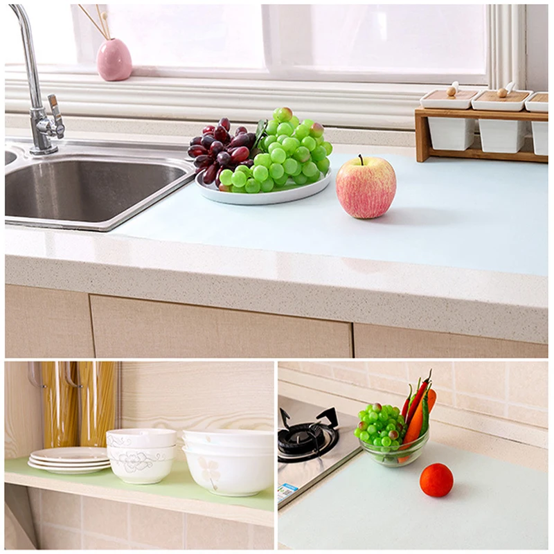 Non-slip Water Oil Proofing Pad Antibacterial Refrigerator Mat Kitchen Table Drawer Shelf Liner Contact Paper Waterproof Mat