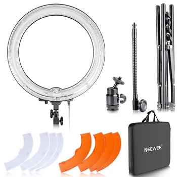 

Neewer Studio Camera 18 "Exterior 14" Indoor 600W 5500K Fluorescent Ring Various Flash Kit for Portrait/Photography EU Plug