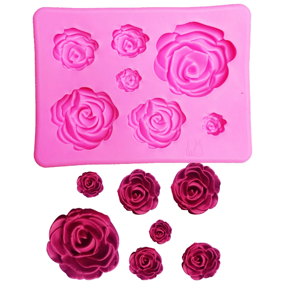 3D Silicone Mold Rose Shape Mould For Soap,Candy,Chocolate,Ice,Flowers