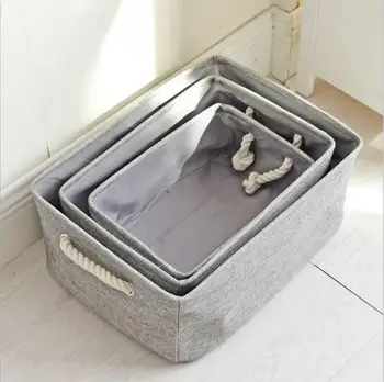 

Cotton Linen Laundry Storage Basket Large Capacity Kids Toys Books Organizer Box Folding Washing Case