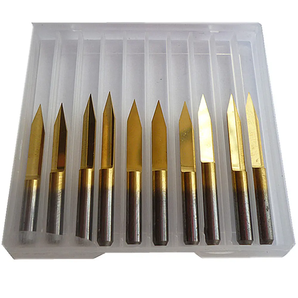 10x Titanium Coated Carbide PCB Engraving CNC Bit Router Tool 30 Degree