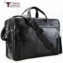 Мужской портфель, модные многофункциональные сумки из натуральной кожи, черный бренд, 17 дюймов, сумка для путешествий, мужская кожаная дорожная сумка, большая сумка-тоут