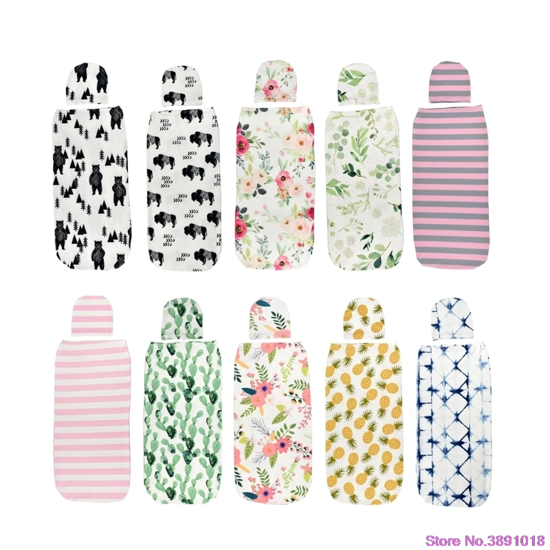 

New Baby Swaddle Blanket +Cap Newborn Cocoon Wrap Cotton Swaddling Bag Sack Bedding