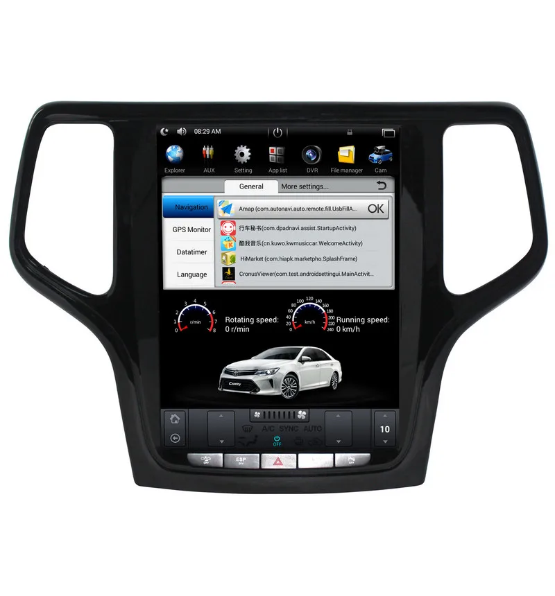 Top 10.4" Vertical Screen Android 7.1 Car Player GPS Navigation for Jeep Grand Cherokee 2014 2015 2016 with Radio BT USB Stereo 2