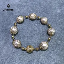 Женский золотистый браслет ручной работы ani изящный с пресноводным
