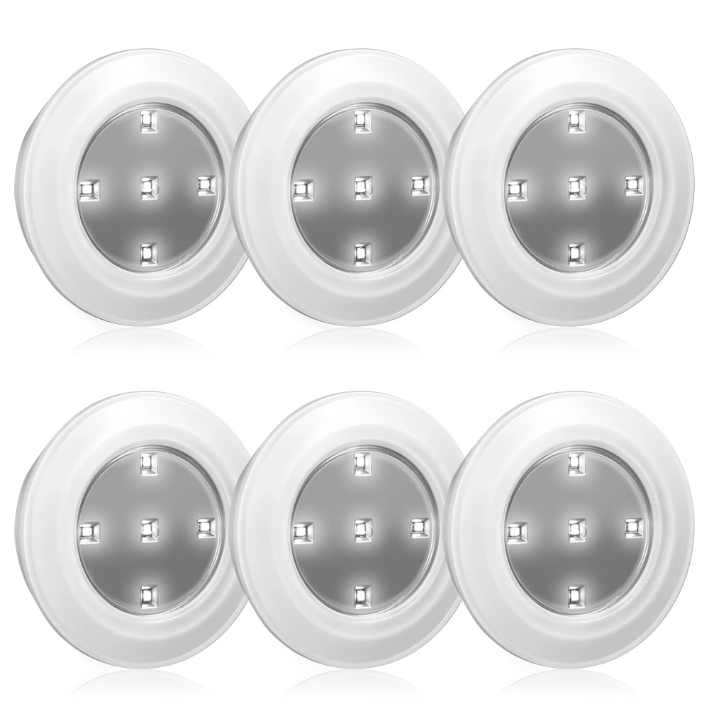 

6PCS CL050 LED Intelligent Cabinet Light 0.5W Remote Control Bedroom Led Under Cabinet Light Kitchen Closet Battery Light