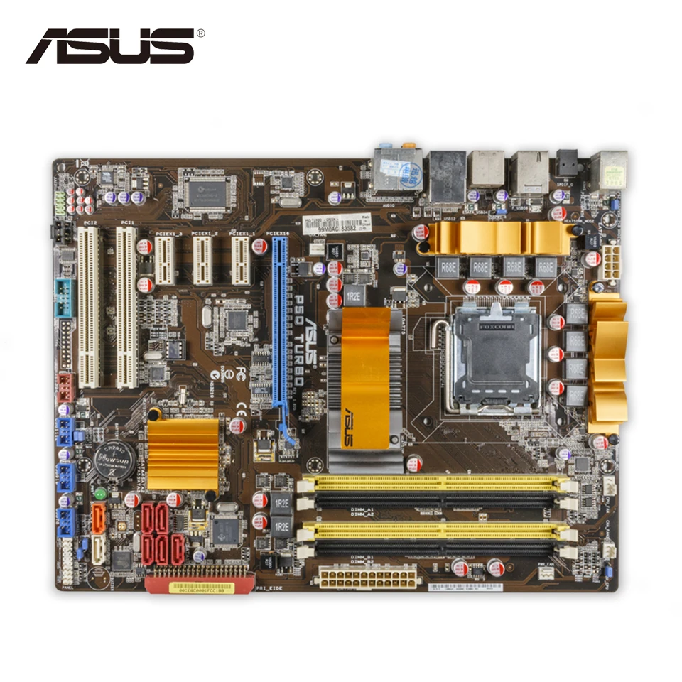 Original Used Asus P5Q Turbo Desktop Motherboard P45 Socket LGA 775 DDR2 16G SATA2 USB2.0 ATX 100% Fully Test original used asus p5kpl desktop motherboard g31 socket lga 775 ddr2 sata2 atx 100% fully test