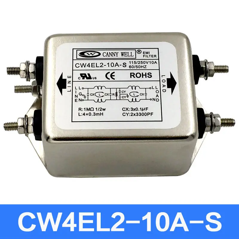 

DIYERZONE CANNYWELL CW4EL2-S Enhanced Two-stage EMI Power Filter 10A/20A/30A L10-25