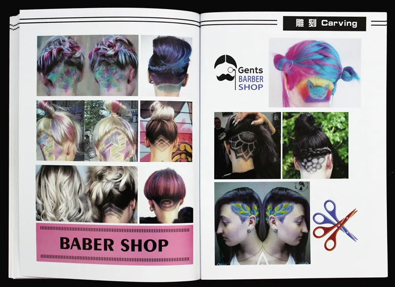 Новое поступление 303 типов волос стиль масло Слик и резьба Hairstyling дизайн книга парикмахерские журнал