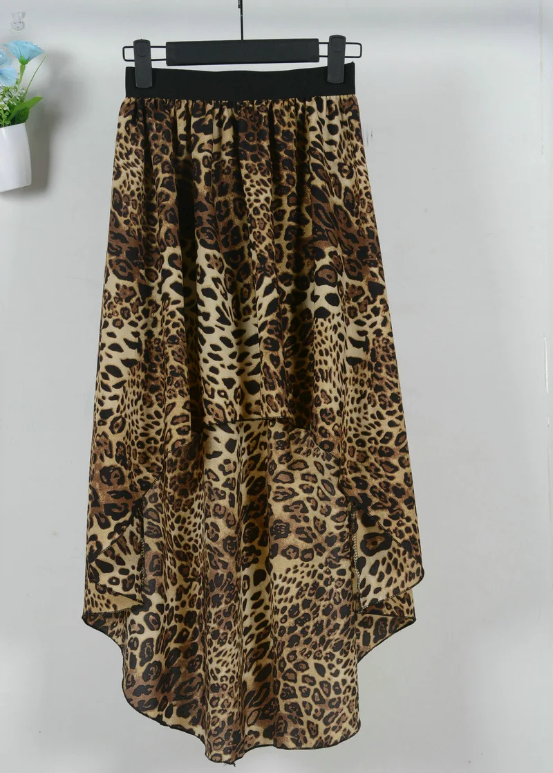 

BONJEAN2019 new bohemian rainbow long chiffon asymmetric skirt, plus large size ladies aroma skirt, casual beach versatile skirt
