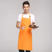 Хлопковые регулируемые кухонные карманы шеф-повара и удлиненные мужские и женские фартуки на лямках подходящие для приготовления выпечки ремесла мастерской барбекю