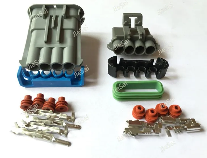 Delphi Auto 4 Pin Waterproof Wiring Harness Connector Speaker Wire Clip