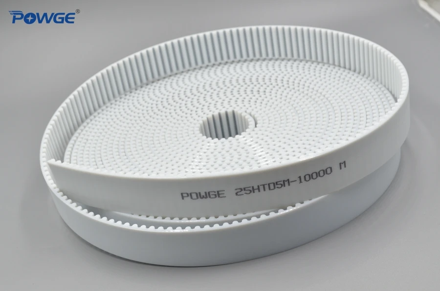 POWGE дуги зуб, искусственная кожа, белый цвет, HTD 5 м открытый ремень ГРМ Ширина 10/15/20/25/30/50 мм полиуретан, сталь 5 м-20 мм HTD5M синхронный шкив
