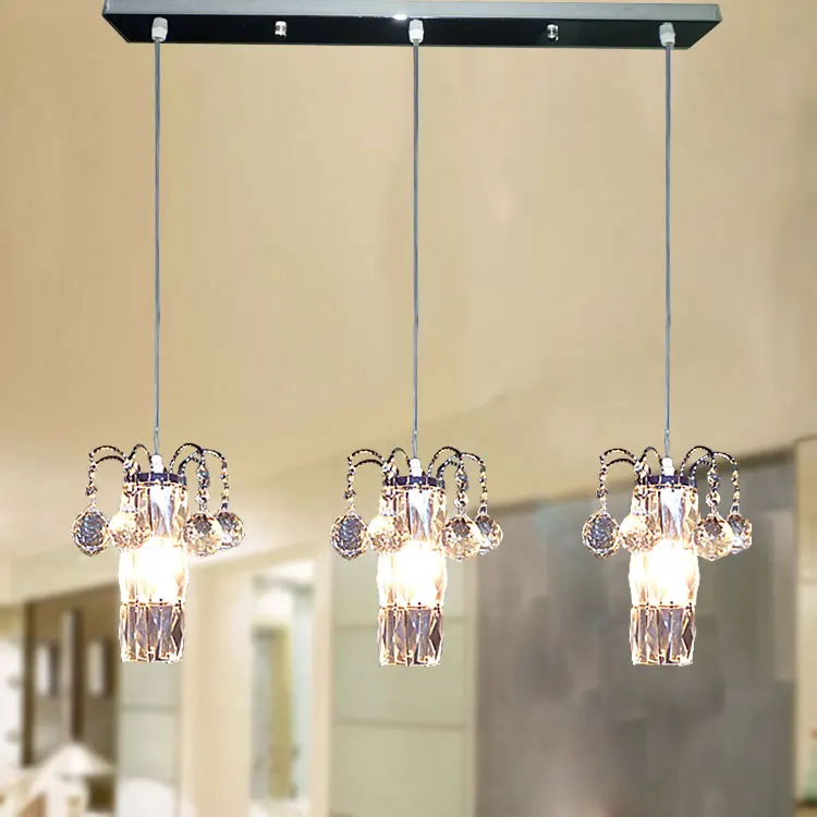 

2016 Real Sale White No 220v Lamparas Suspension Luminaire Pendant Light Modern Brief Bar Lamp Crystal Restaurant 003 Long