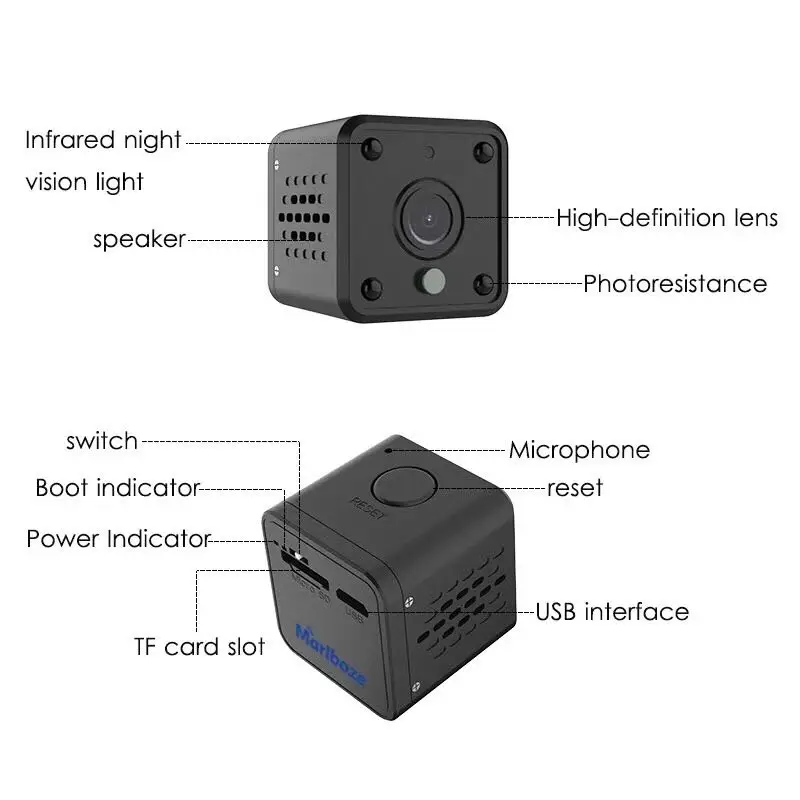 Hd 720P батарея ip камера Wifi Обнаружение движения наружная Водонепроницаемая мини