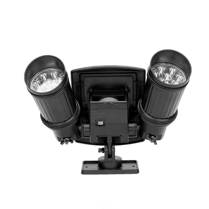 

1 Pc Useful 14 LEDs Solar Energy Double Head Spotlight Adjustable PIR Body Sensing Wall Light Solar Home Garden Light