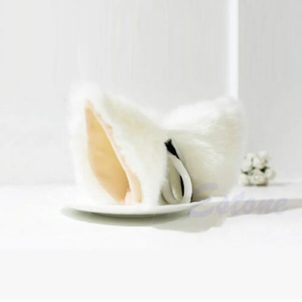 GOHAND Cosplay Party Cat Fox Long Fur Ears Neko Costume Hair Clip Halloween -Zentai shop online