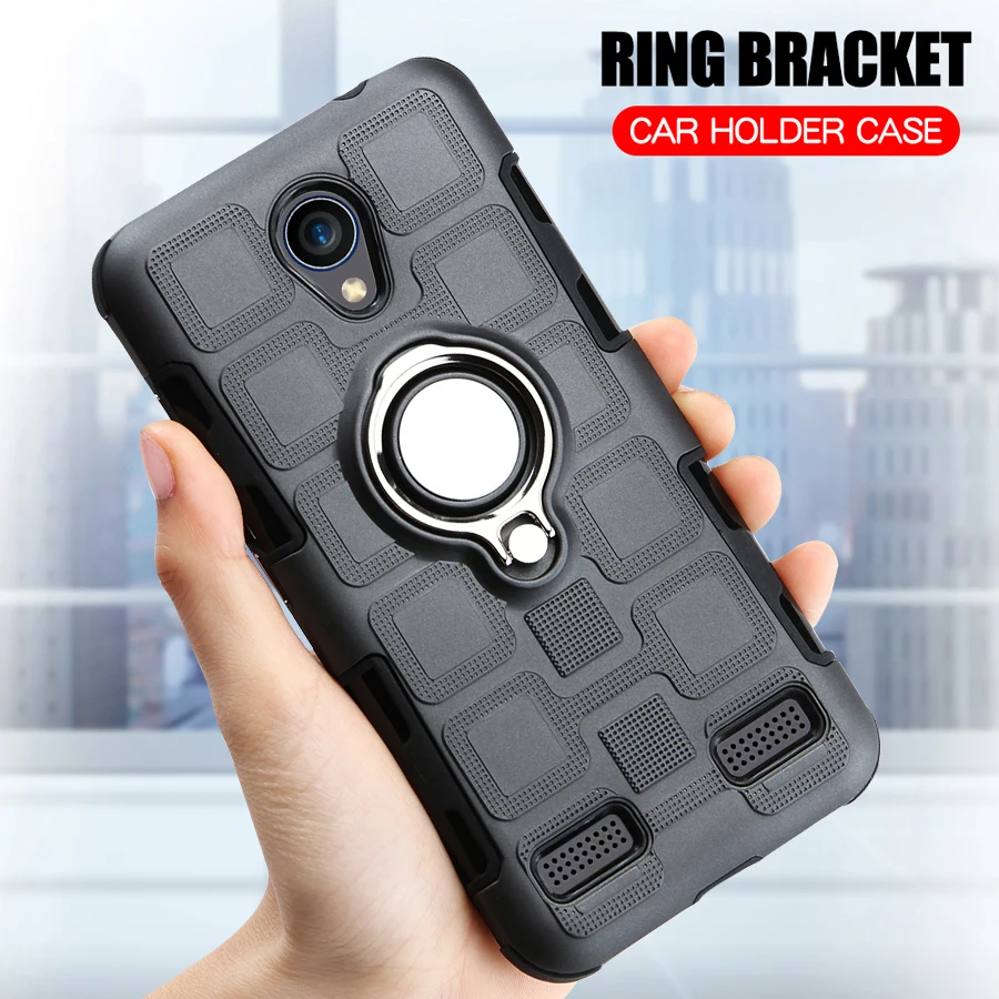 

Shockproof Case For ZTE Blade A520 A 520 Back Cover Silicone Phone Case For ZTE Blade BA520 BA 520 Luxury Armor Ring Holder Case