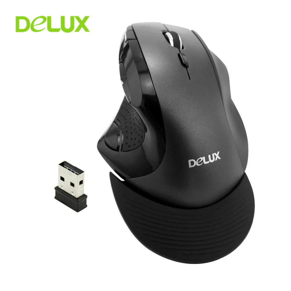 Вертикальная мышь Delux M910GB 2 4 ГГц Беспроводной Мышь 2400 Точек на дюйм эргономичная
