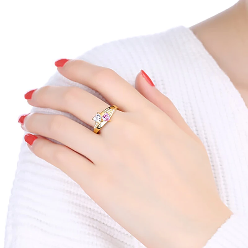 Xiaojing Персонализированные 925 пробы Серебряные Кольца На заказ камень-талисман в форме сердца кольцо с 2-5 именами ювелирные изделия для женщин подарок на день матери