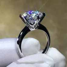 Кольцо Soild 925 пробы серебряные ювелирные изделия 1.5ct Сона AAAAA Циркон Cz Обручение обручальные кольца для женщин