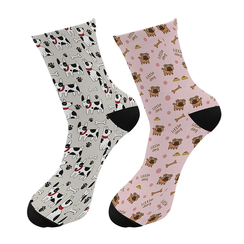 

New 3d Printed Cartoon Dog Crew Socks Men Animals Dog Cute Kawaii Long Socks Street Trend Cat Fish Bone Tube Socks
