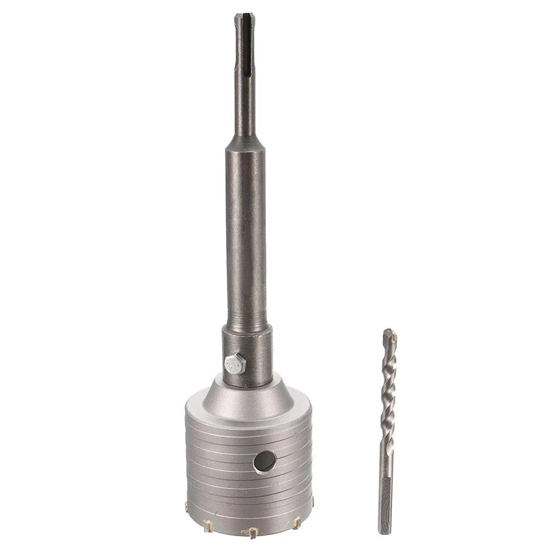 DWZ 65mm Concrete Drill Bit Wall Hole Saw Cutter Set Brick Cement Stone 200mm Rod