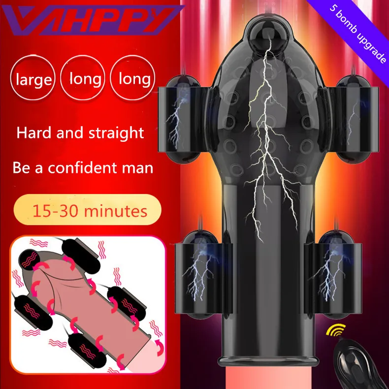 Sex Toys for Men Rechargeable Penis Massager with 5 Vibrators Male Masturbator Delay Lasting Glans Trainer Men's Vibrator | Красота и