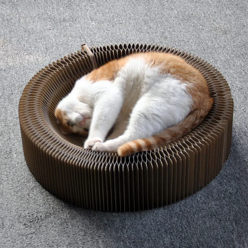 

Pet Cat Products Fordable Corrugated Parper Cat Love Scratch Paper Board