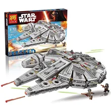 Lele 79211 Star Wars 1381pcs Millennium Falcon building block Bb-8 rey minifigures Kids boy Toys 05007 Compatible With Legoe