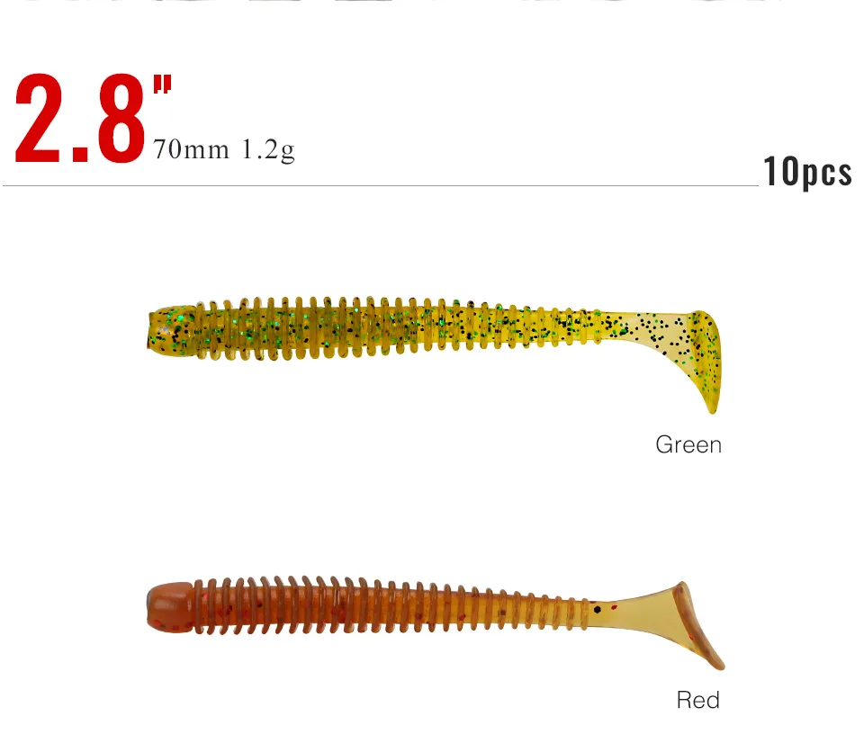 TSURINOYA для рыбалки приманки 70mm 1,2g Мягкая приманка для рыбалки искусственные приманки насекомых 10 шт./пакет