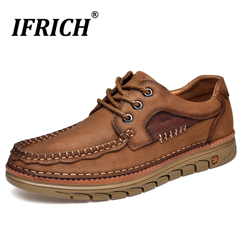 

Spring/Autumn Handmade Men Shoes High Quality Casual Lace Up Sneakers Luxury Brand Man Shoes Genuine Leather Flat Casual Shoes