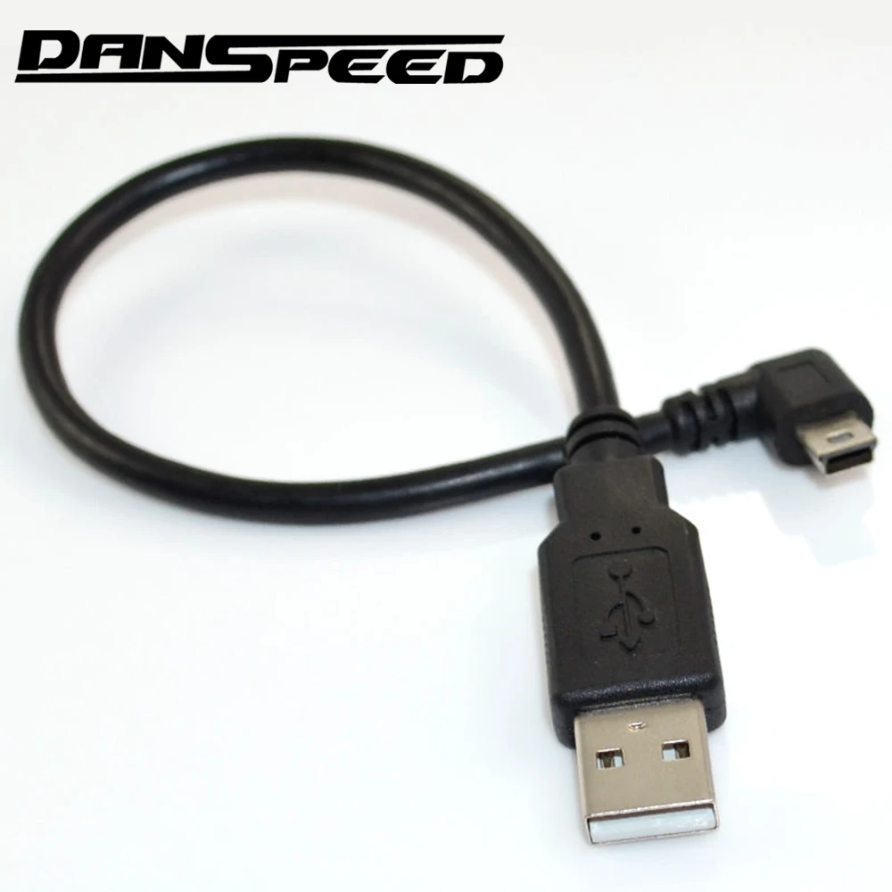 USB A male to Mini B 5pin UP 90 degree angle male data charge cable Cord adapter
