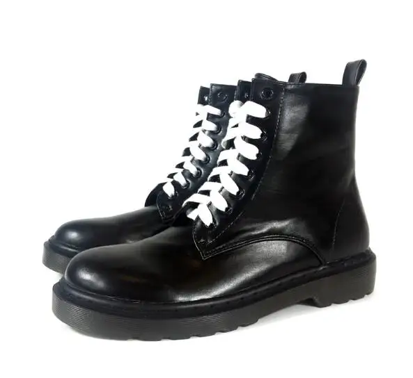

Drop Shipping Spring Girls Cheap High Quality Students Lace Up Front Round Toe Flat Martin Ankle Short Boots Size 35-40