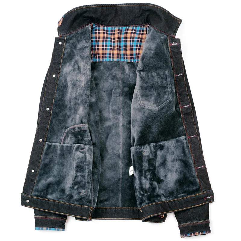 jaqueta jeans masculina forrada com flanela