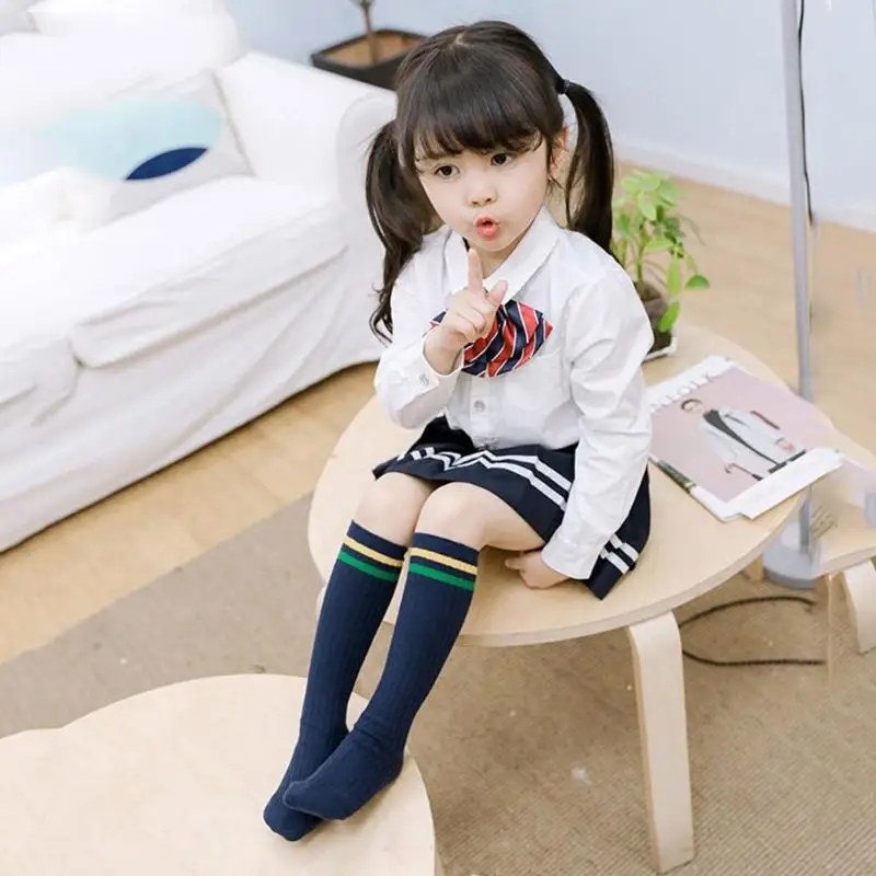 

3 Pairs/lot Cartoon Cute Stripes Baby Girl Socks Toddler Baby Cotton Breathable Socks Newborn Infant Non-slip Baby Girls Sock