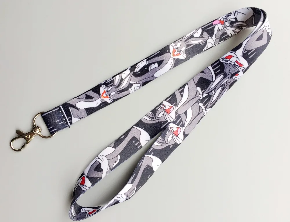 

new lot 12PCS cartoon rabbit cute DIY key lanyards id badge holder keychain straps for mobile phone Free Shipping