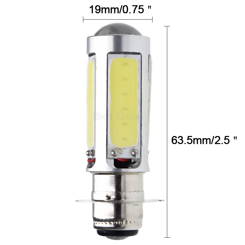 2 шт. P15D H6M 12 В DC мотоцикл светодиодные фары COB 25 Вт Hi/Lo луч подходит для большинства мотоциклов скутер Глобус лампы