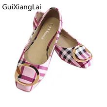 Guixianglai 2018 Korean New Fashion Spring Women Flats Shoes Ladies Bow Square Toe Slip-On Flat Women’s Shoes Plus Size 35-42