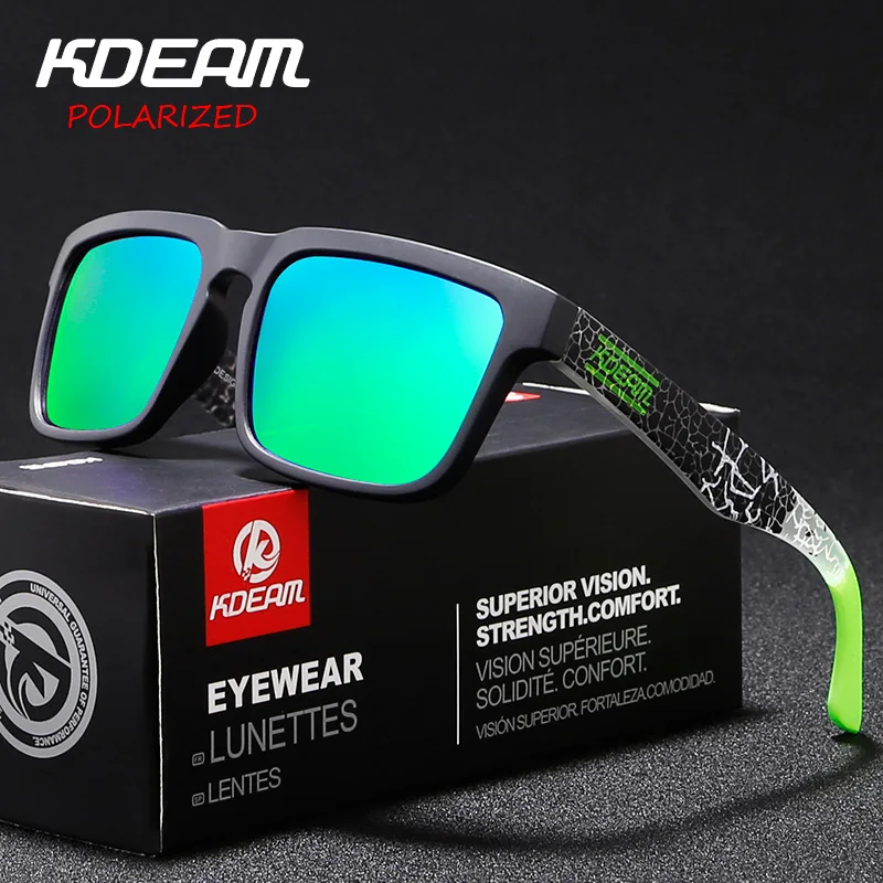 KDEAM Sports Style Polarized Sunglasses Men Fashion Outdoor Sun Glasses High Quality Polaroid Lens Goggles Male UV400 Gafas RX61