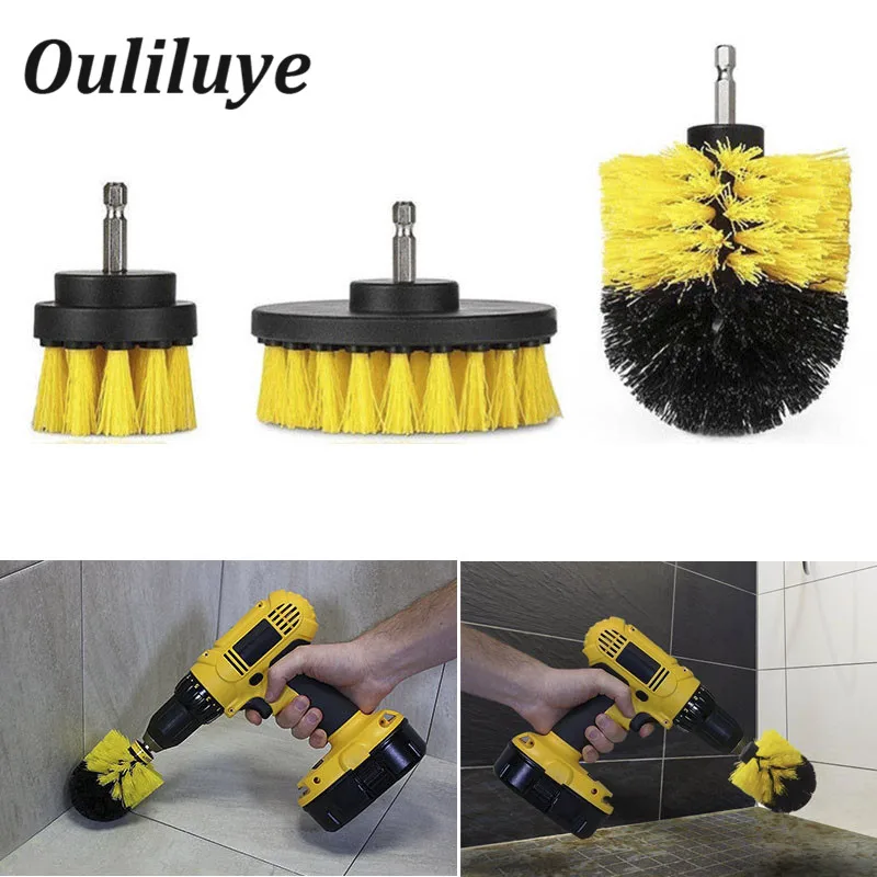 

3 PCS Power Scrubber Brush Drill Brush Set For Bathroom Cleaning Accessories Shower Tile Grout Cordless Power Scrub Drill Gadget