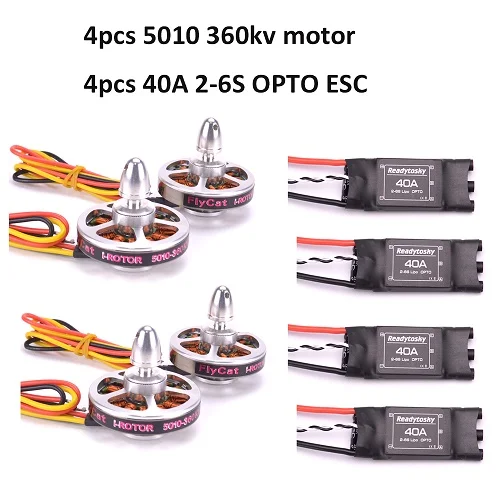 5010 360kv/750kv бесщеточный двигатель, редитовский 40A ESC OPTO 2-6S для квадрокоптера ZD550 ZD680 - Цвет: 4x 5010 360kv 4x 40A