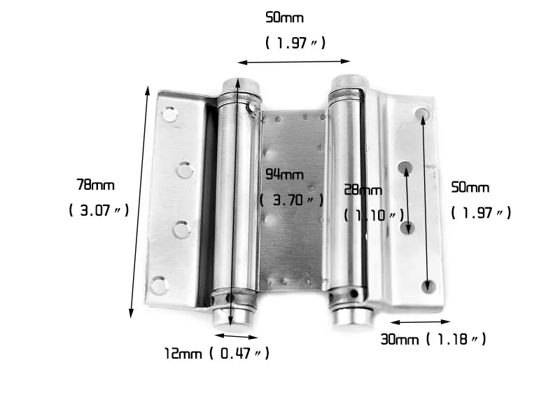 2 шт. NAIERDI-5107 3 дюйма двойного действия пружинная дверная петля из нержавеющей стали дверная петля для кафе качели Западная Мебель Оборудование